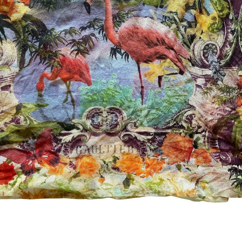 🌟RARE Jean Paul Gaultier Couture Unisex Soleil Mesh Tattoo Flamingo + Floral Top - Picture 7 of 9
